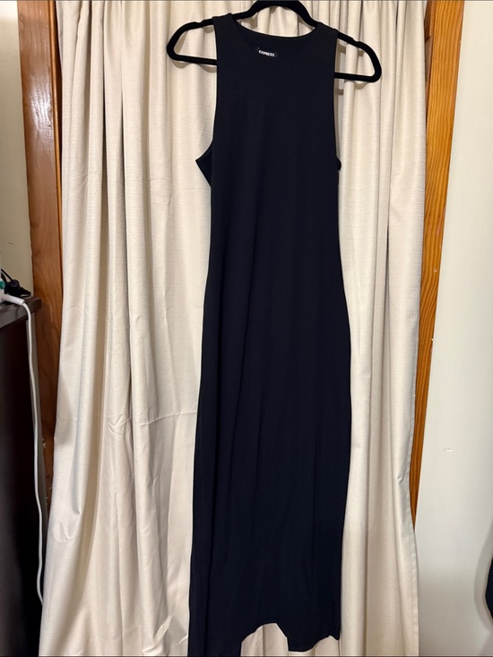 Express Dresses & Skirts - Express Black Sleeveless Maxi Dress with High Neck low back out